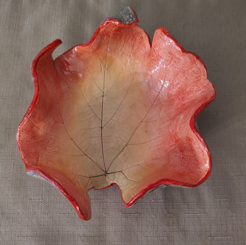 Handmade Pottery Leaf Bowl